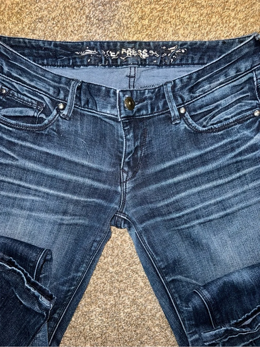 Express Stella Low Rise Skinny Jeans Women’s Size 4 Dark Wash Stretch Denim Y2K